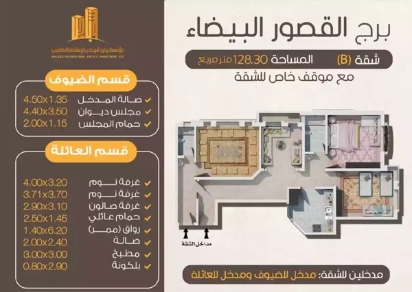شقق للبيع - نمودج (B)